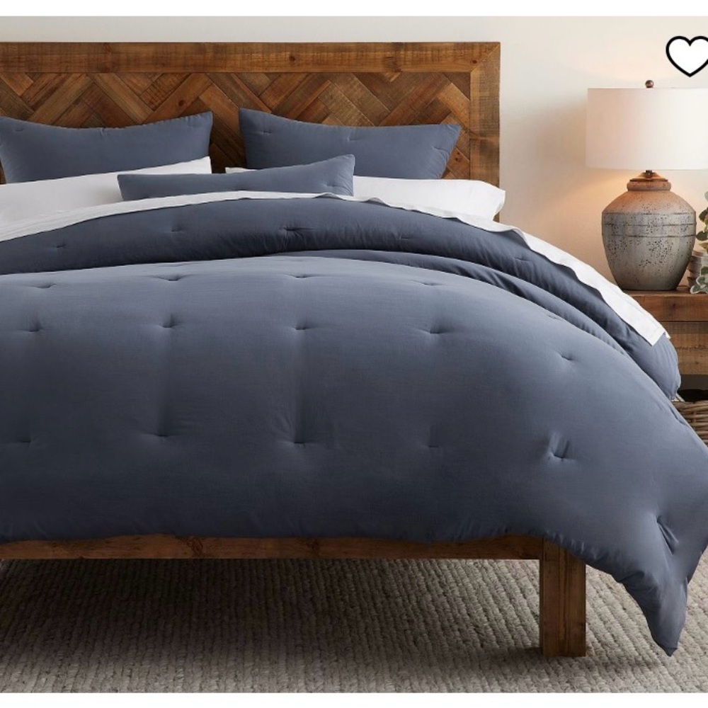 NWT Pottery Barn King Dream Comforter and 2 King Shams Set Steel Blue - Picture 3 of 9